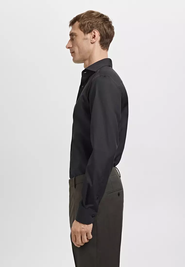 Slim-Fit Cotton Poplin Suit Shirt