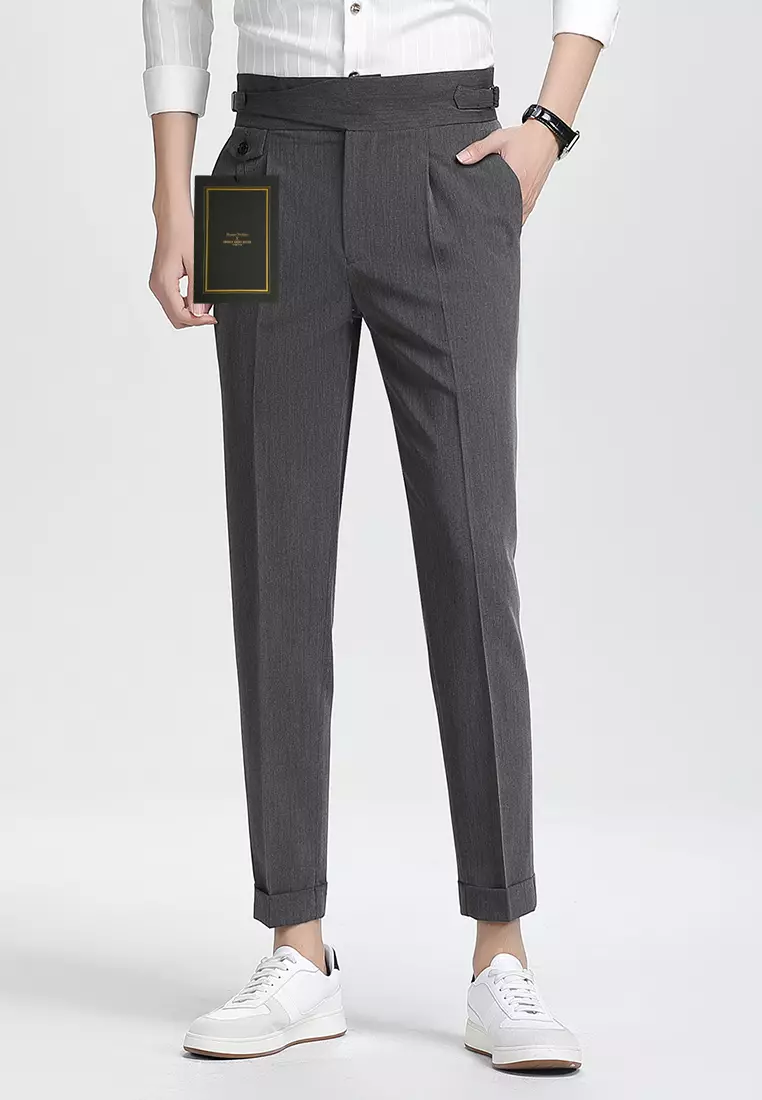 Thin Slim Fit Cropped Suit Pants DF1002A