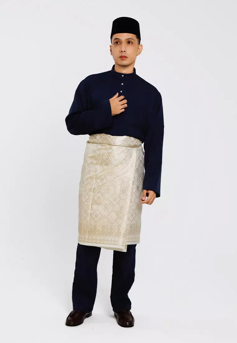 Alain Delon Baju Melayu Regular Fit Sedondon anak Budak  - 19025001-39Navy