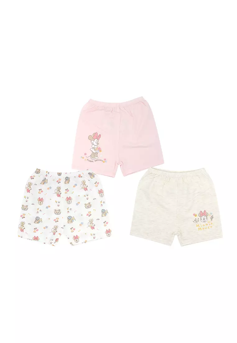 Baby Girl Licensed Newborn Essentials Regular Shorts Pack of 3 "Blooming"