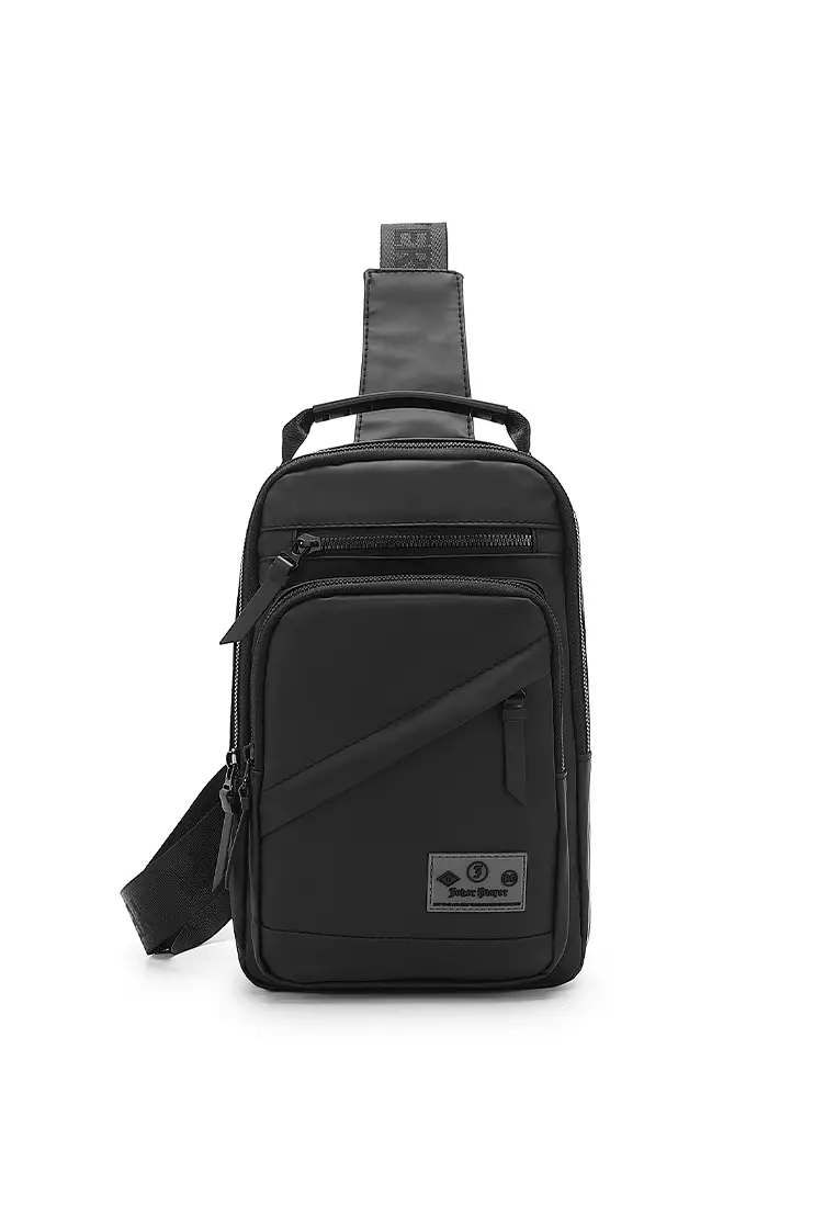 Joker Player Men's Chest Bag / Sling Bag / Crossbody Bag - Black