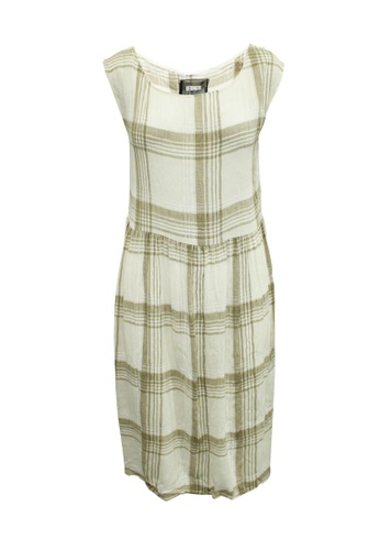 Reformation beige Pre-Loved reformation Beige Checked Loose Fitting Dress 9930BAA9ED39EDGS_1