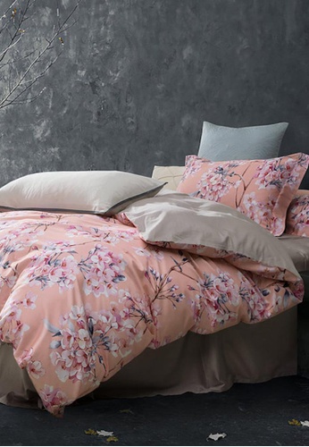 MOCOF grey and pink and multi REAL Tencel Printed IGNATO Quilt Cover Set Bed Sheet set 1200TC C4851HLF29B5FDGS_1