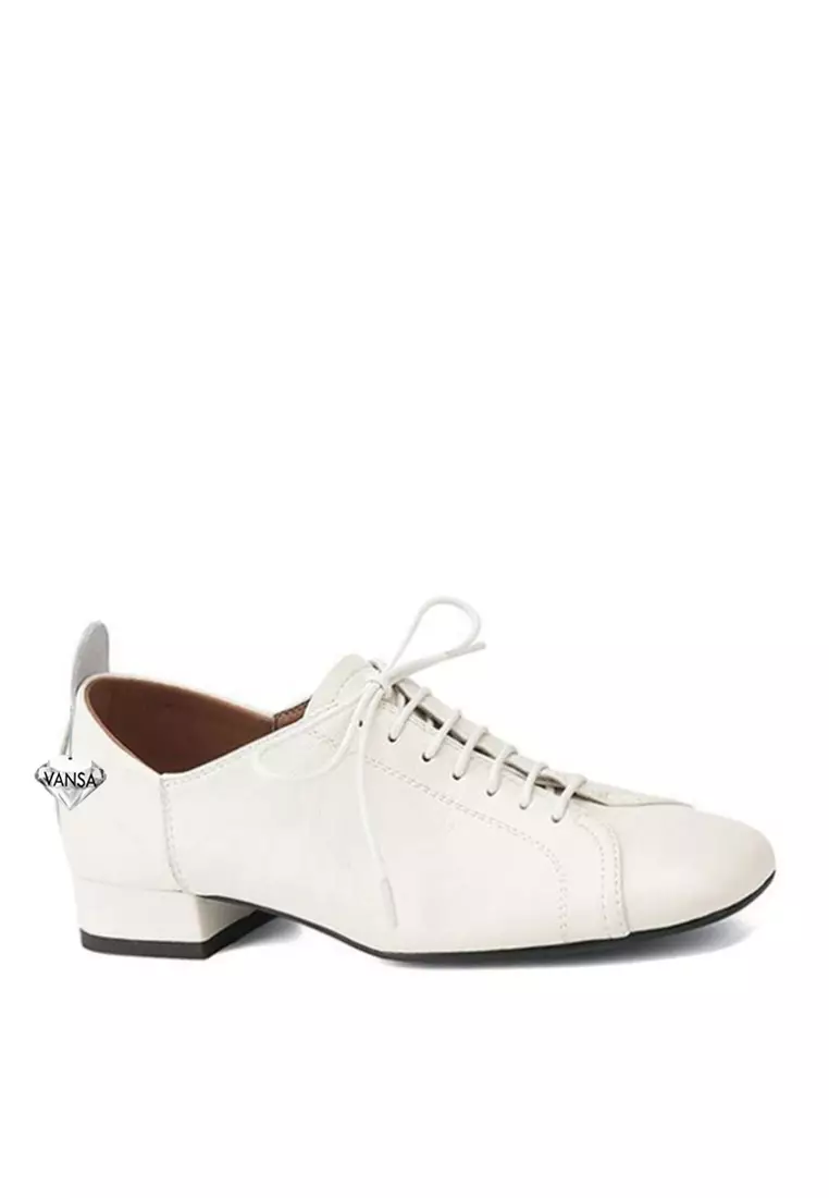 Discount on Twenty Eight Shoes  shoes - SKU: VANSA Cow Leather Lace-Up Low Heels VSW-F-90211
