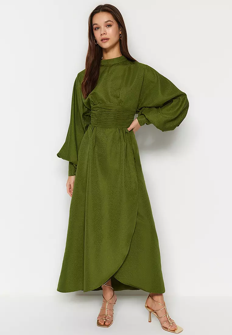 Buy Trendyol Balloon Sleeves Dress in Green 2024 Online ZALORA