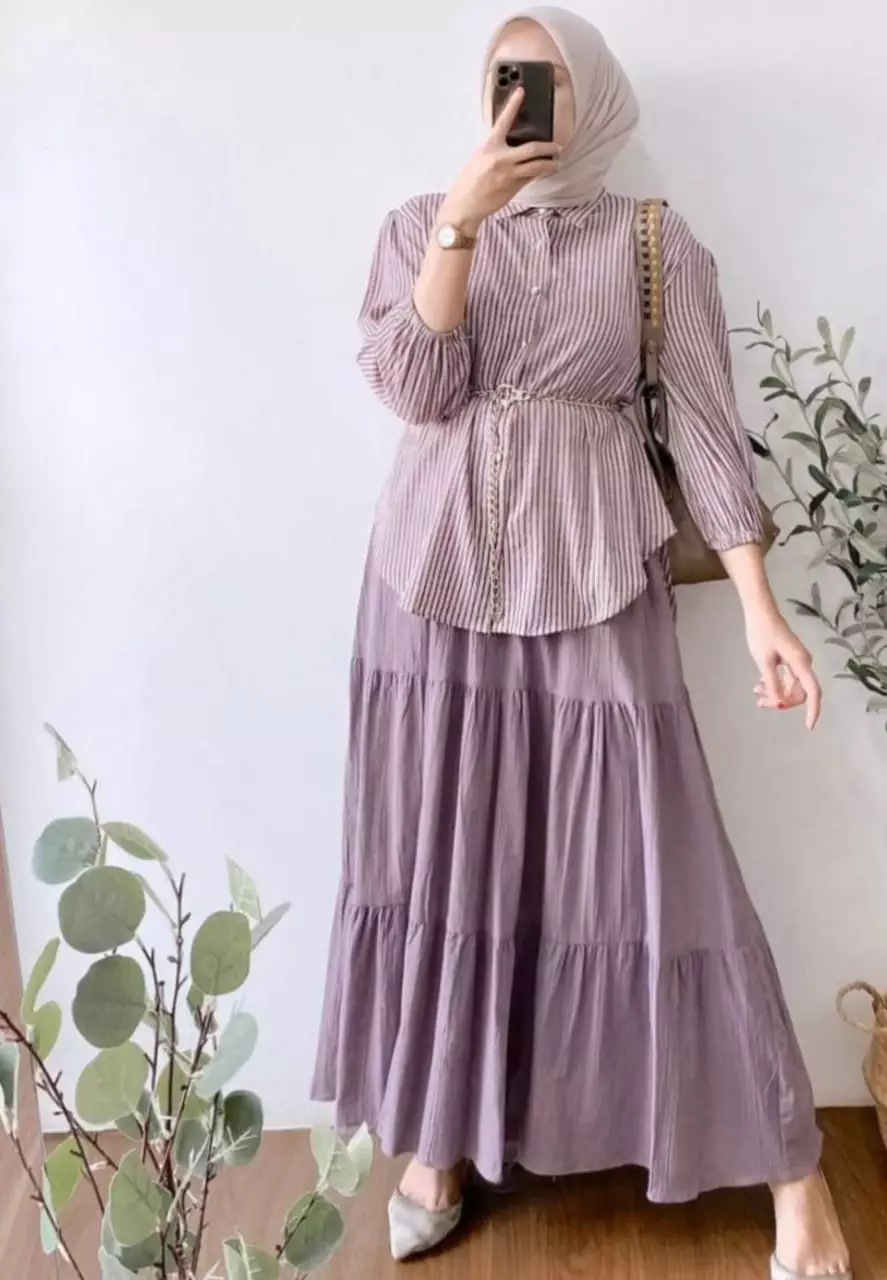 Savala Mauve Setelan Rok Premium MYA