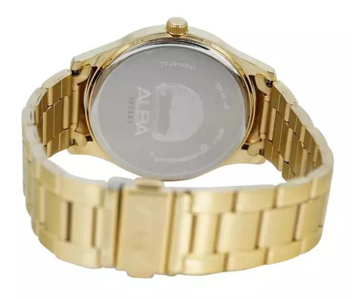 Jam Tangan Pria Alba Prestige ARX008 ARX008X1 Strap Stainless Steel Gold Color Gold Dial Original Garansi Resmi