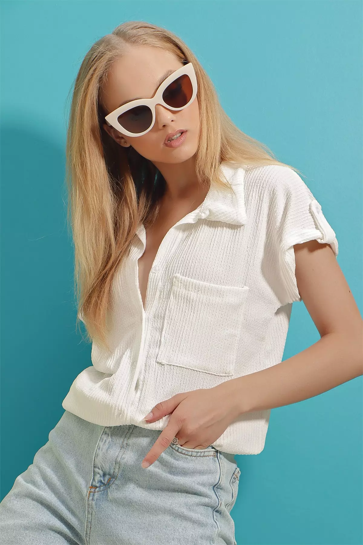 Short Sleeve Textured Shirt