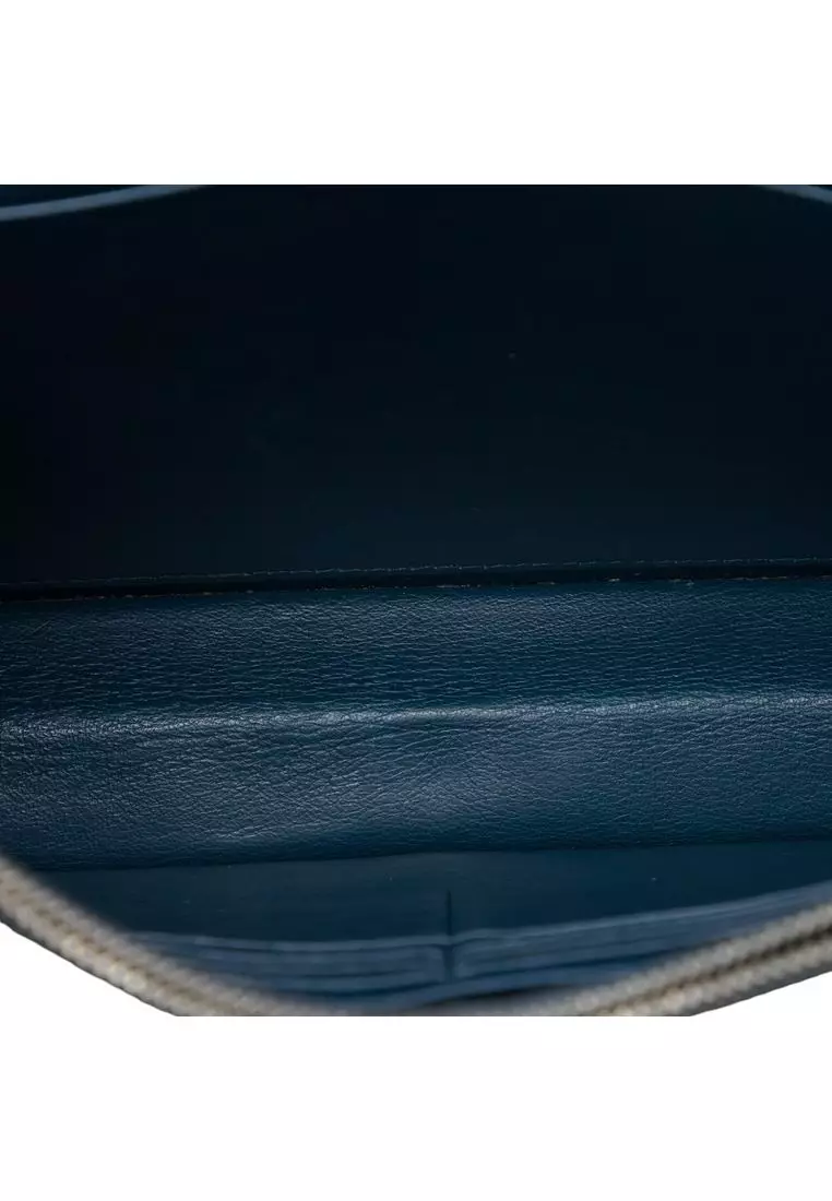 Pre-Loved Celine Leather Frame Wallet On Chain