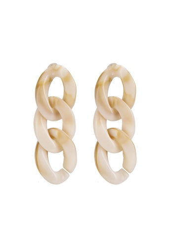Red's Revenge beige Calm Links Resin Dangle Earrings 7E602ACB61E577GS_1