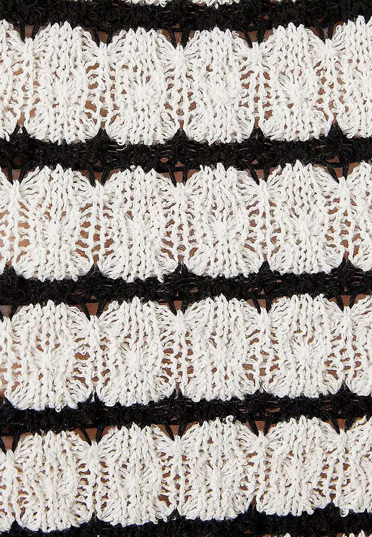 Crochet Crop Tank Top Lace Collar Sleeveless