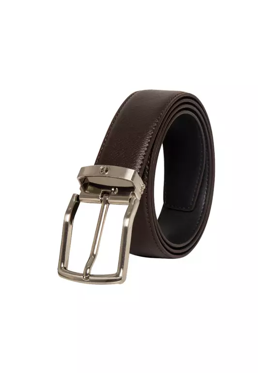 Goldlion Men Genuine Leather Pin Belt - Brown
