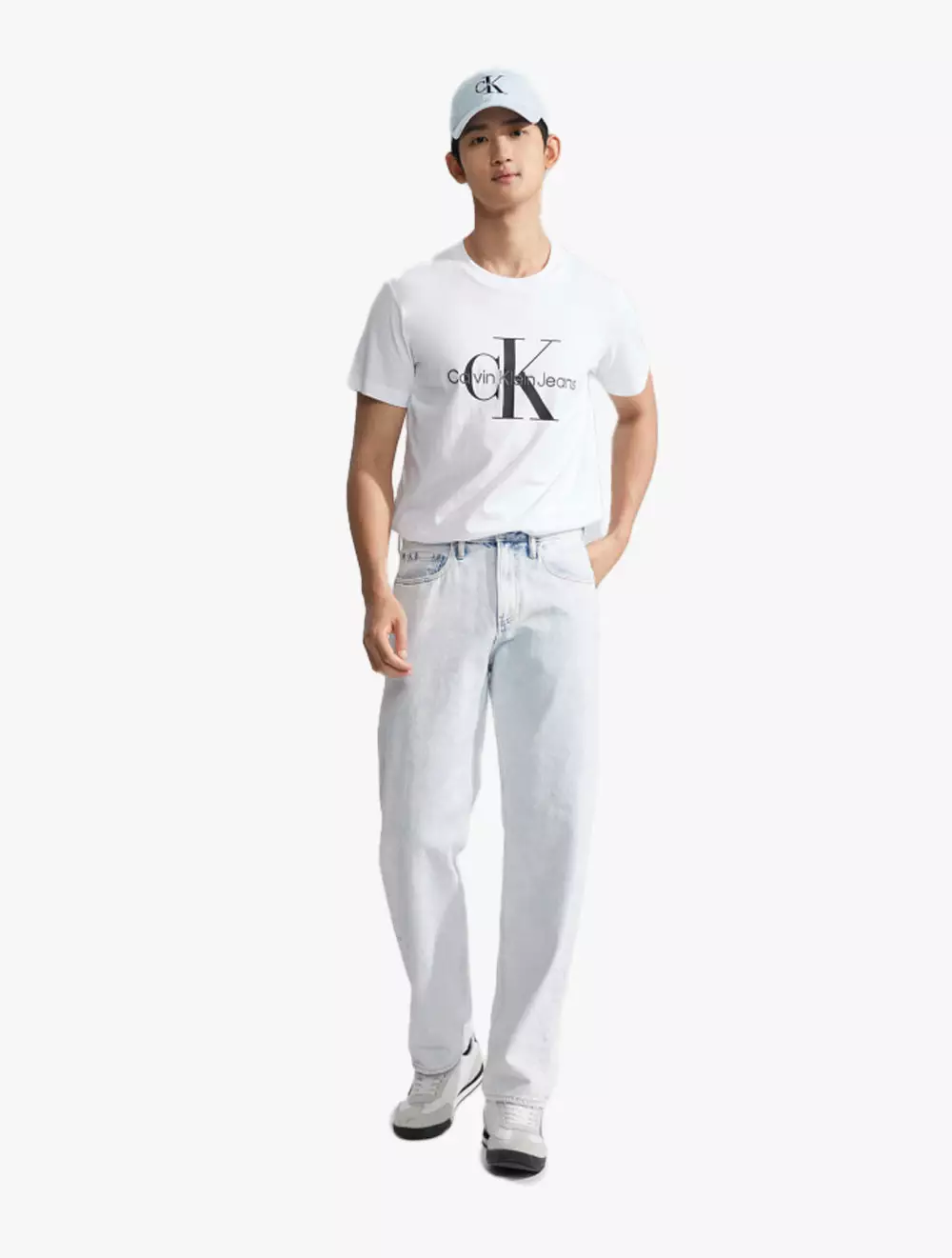 CALVIN KLEIN JEANS - MONOGRAM ORGANIC COTTON TEE - white