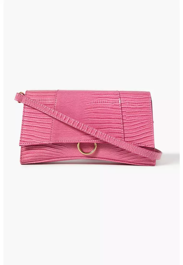 Faux croc leather crossbody outlet bag