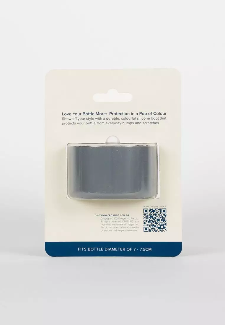 Crossing Silicone Water Bottle Boot - Fits Diameter 7-7.5cm (550ml) Blistered Pack - Gray