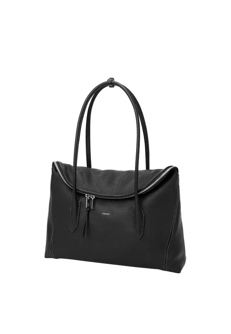 Alma Fold Tote Bag Large - Black