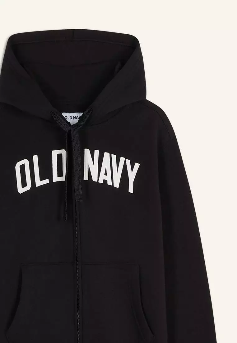 Old navy black hoodie white zipper shop
