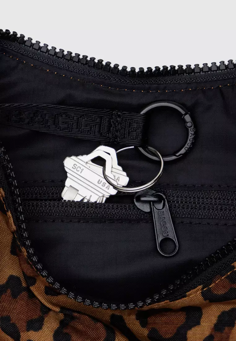 BAGGU - Small Nylon Crescent Bag - Leopard