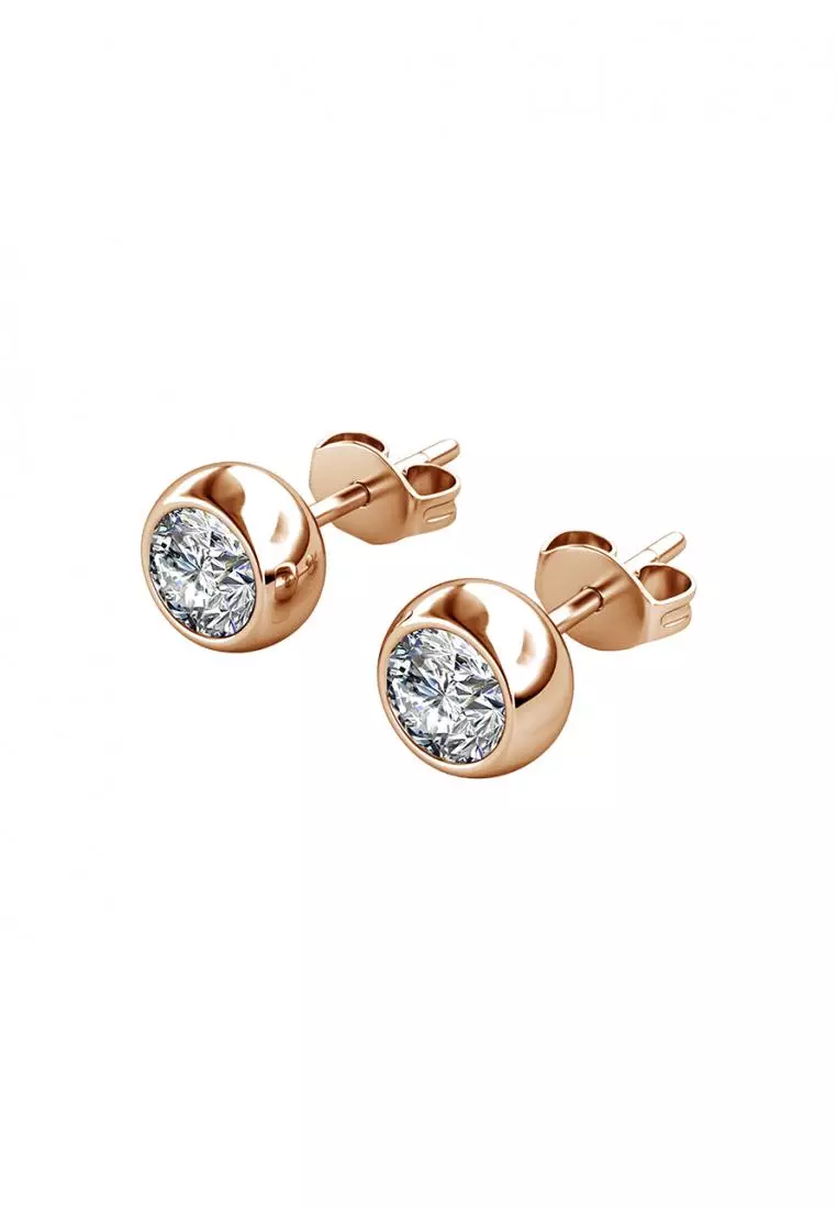 Birth Stone Moon Earring April Diamond RG - Anting Crystal Swarovski by Her Jewellery