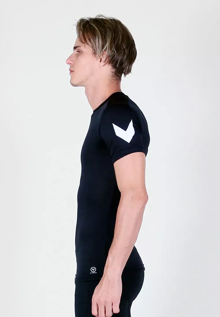Amnig Men Maxforce Victory Compression Short Sleeve Top (Black)