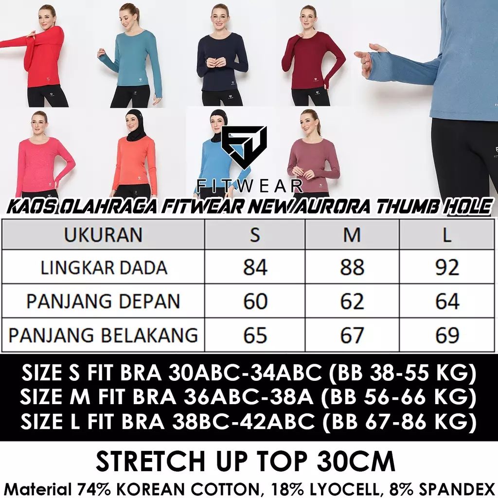 Fitwear - Kaos Olahraga Wanita NEW AURORA LS BASELAYER EAZYDRY - FRENCH BLUE