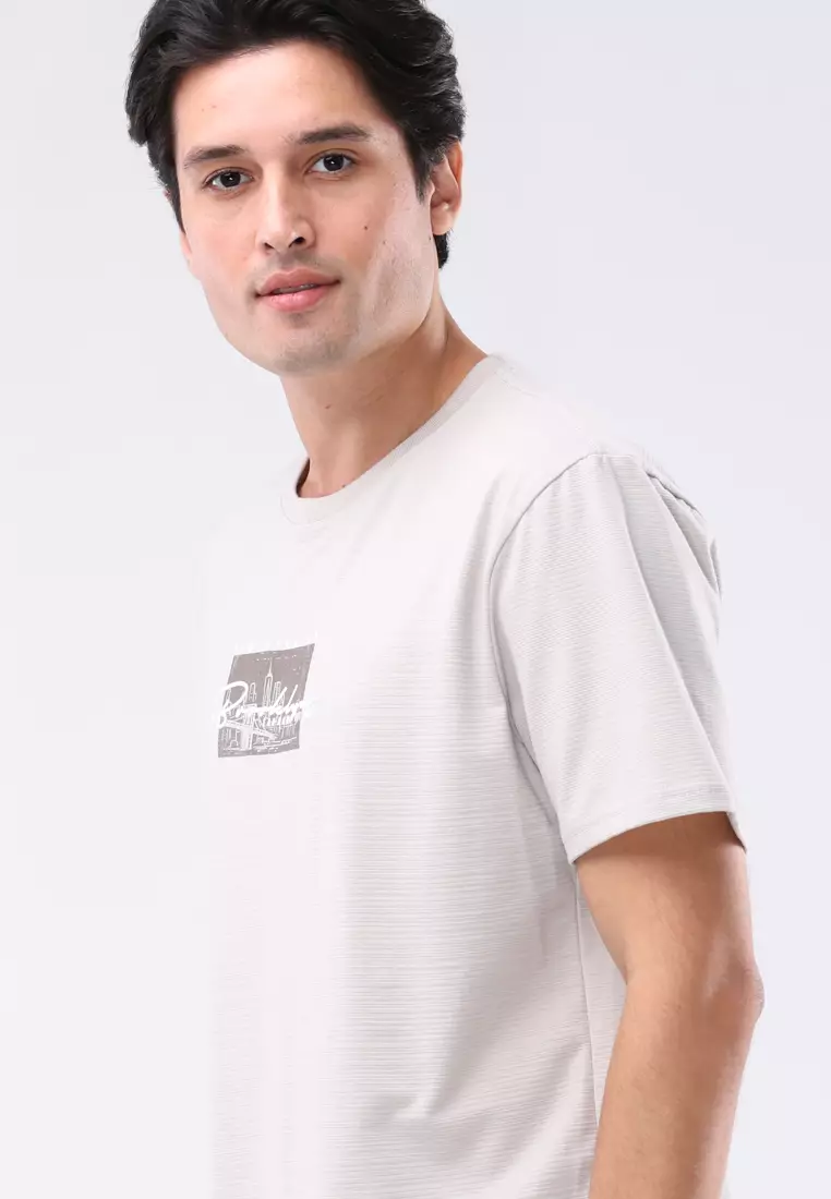 Round Neck Streaky Short Sleeves