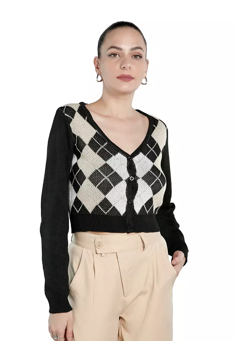 Argyle cardigan on sale