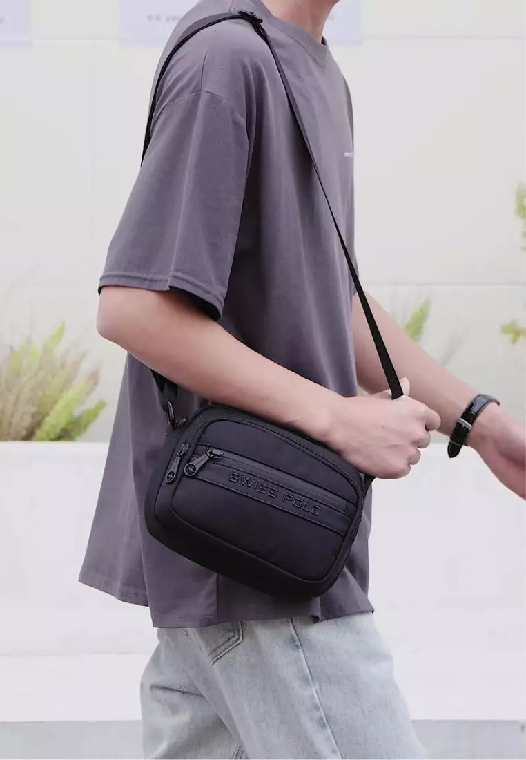 Men's Sling Bag / Crossbody Bag (Tas Selempang Pria) - Hitam