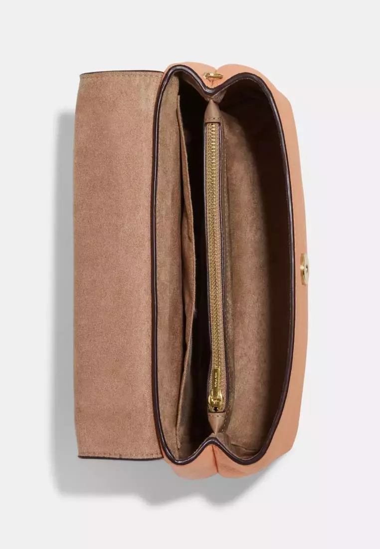 Coach Tammie Shoulder Bag With Floral Whipstitch Faded Blush Multi