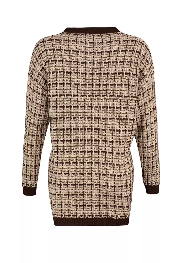 Tweed Look Knit Cardigan