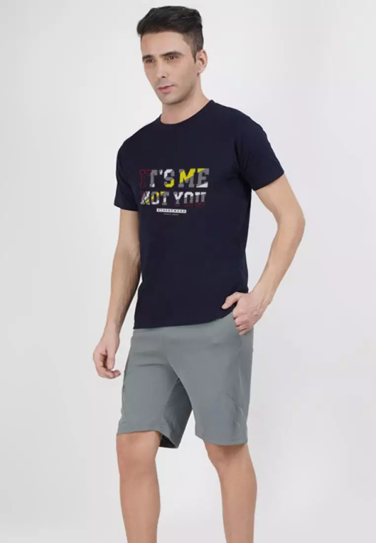 Its Me Graphic Navy Blue  Cotton Short Sleeve Essential T-Shirt
