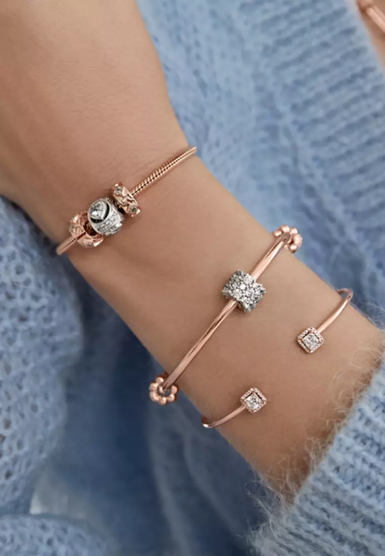 Pandora Rose Gold Bracelet Pandora Flat Mesh Bracelet Charms
