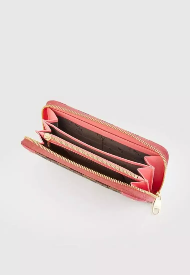 Lita Monogram Long Zipper Wallet Blush Pink