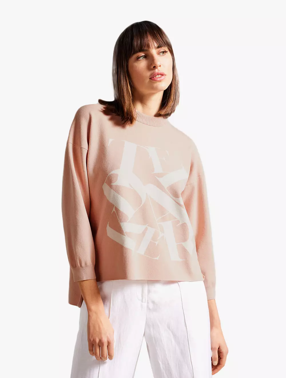 Ted Baker Emallly Branded Jacquard Knit Sweater