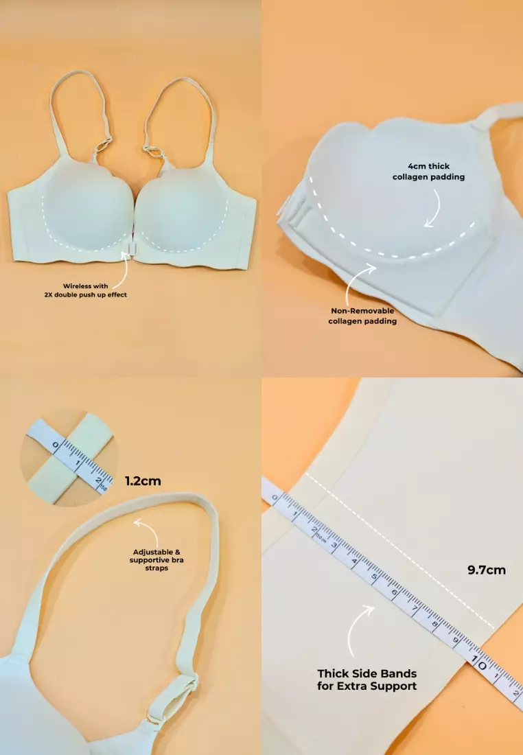 Premium Miley Double Push Up Bra in Pink