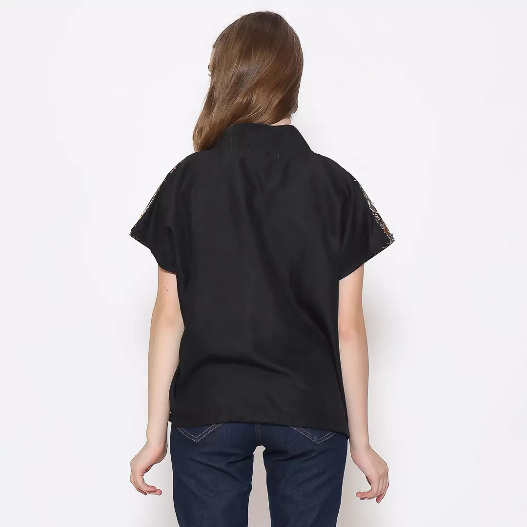 Blouse Batik Wanita - Bhatara Batik Olivia - Atasan Batik Modern Lengan Pendek