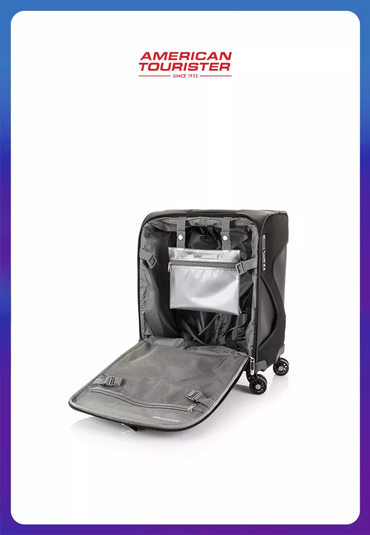 American Tourister Maxwell Spinner Koper Softcase Small (50cm/18inch) TSA - Black