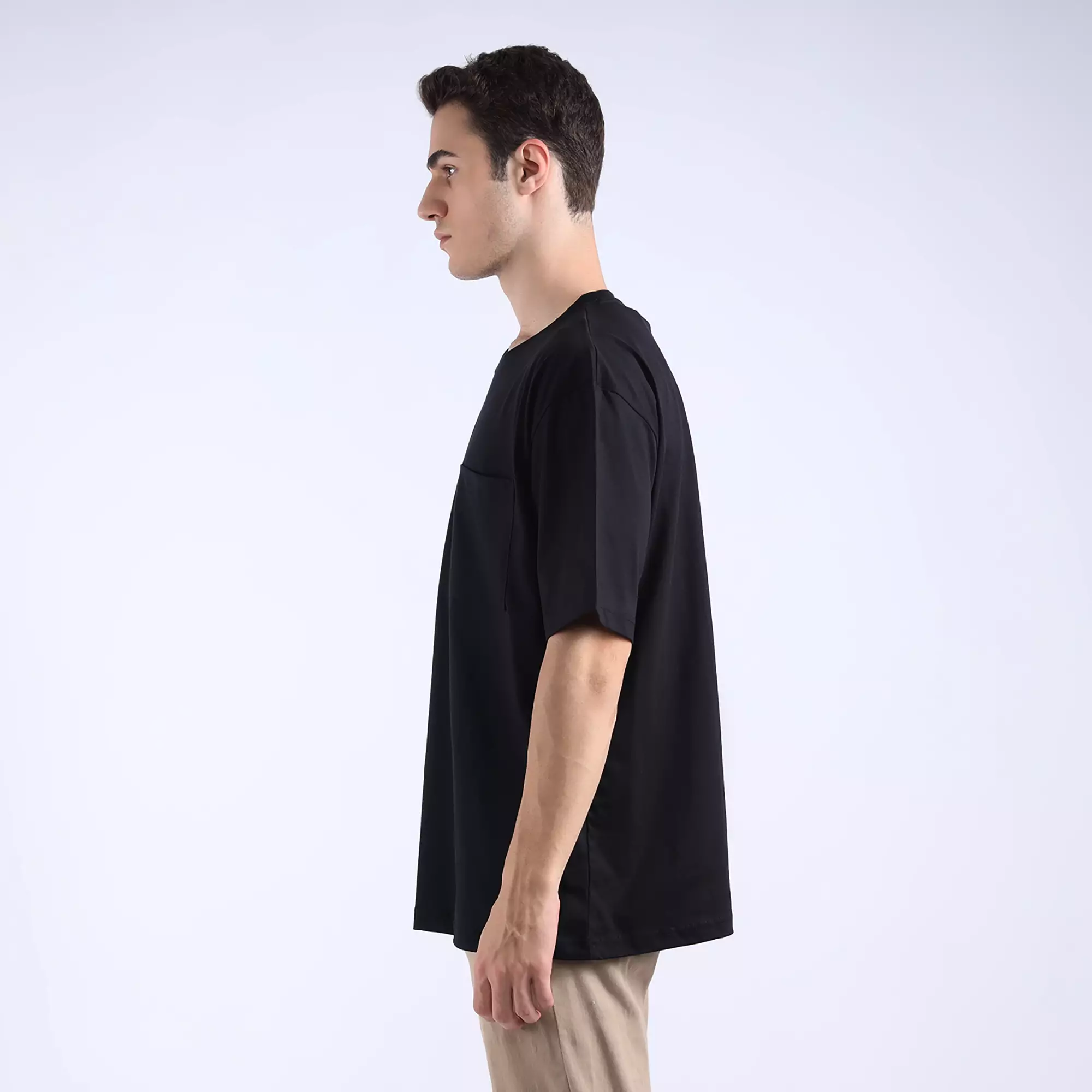 FACILITY by Larusso Work in Progress - Nial Oversize Pocket Tee - Jet Black