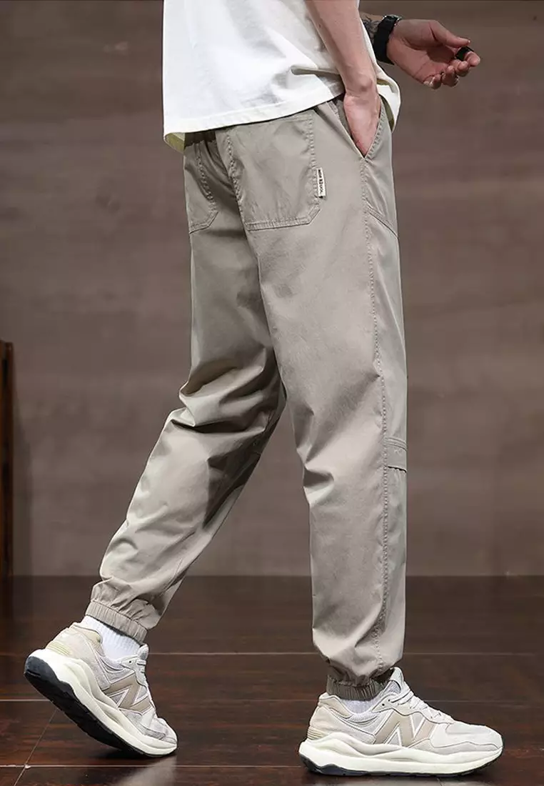 抽繩休閒束腳褲