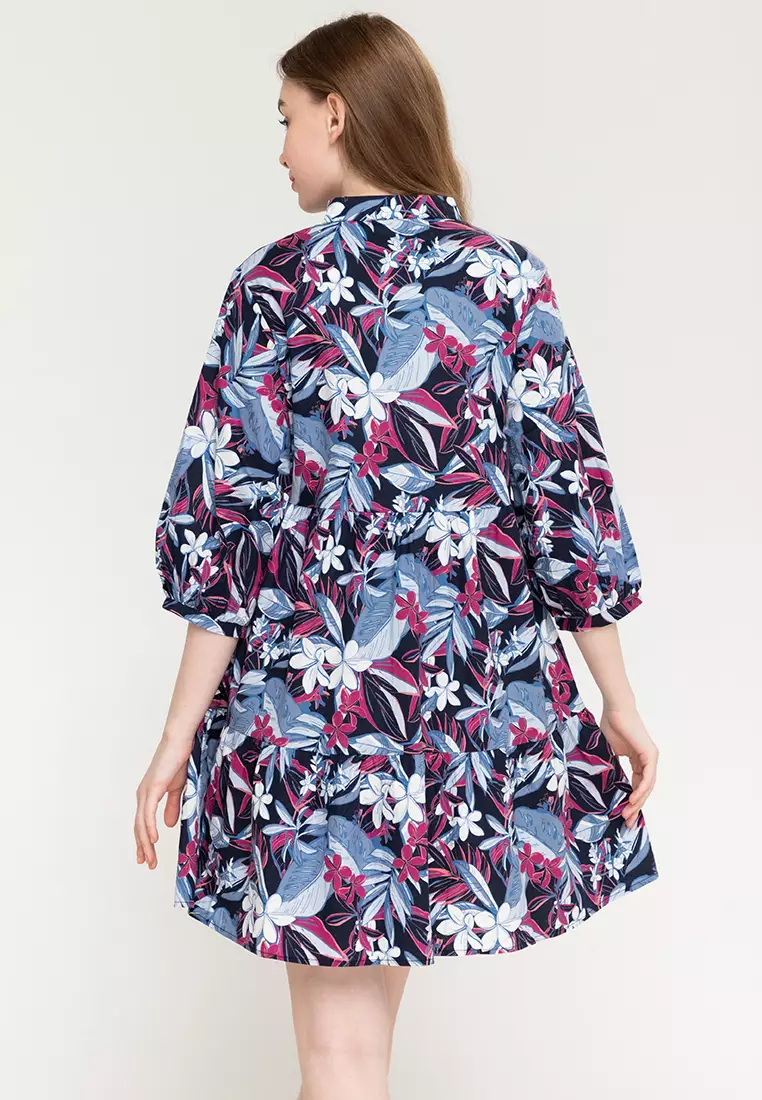 Caprice Printed Baby Doll Dress