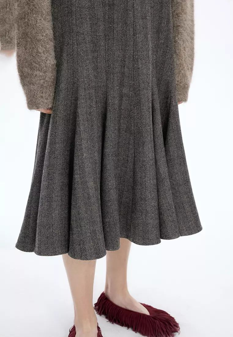 全羊毛S型中長款腰裙