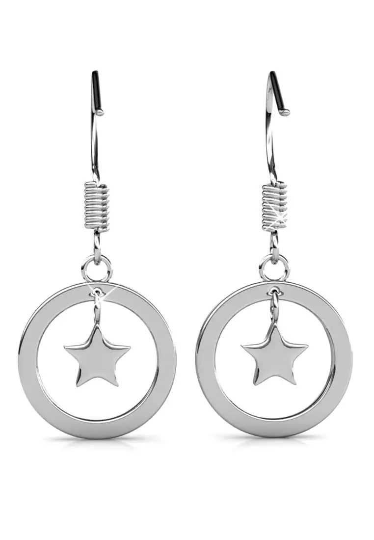 Stellar Hook Earring WG - Anting Crystal by Her Jewellery