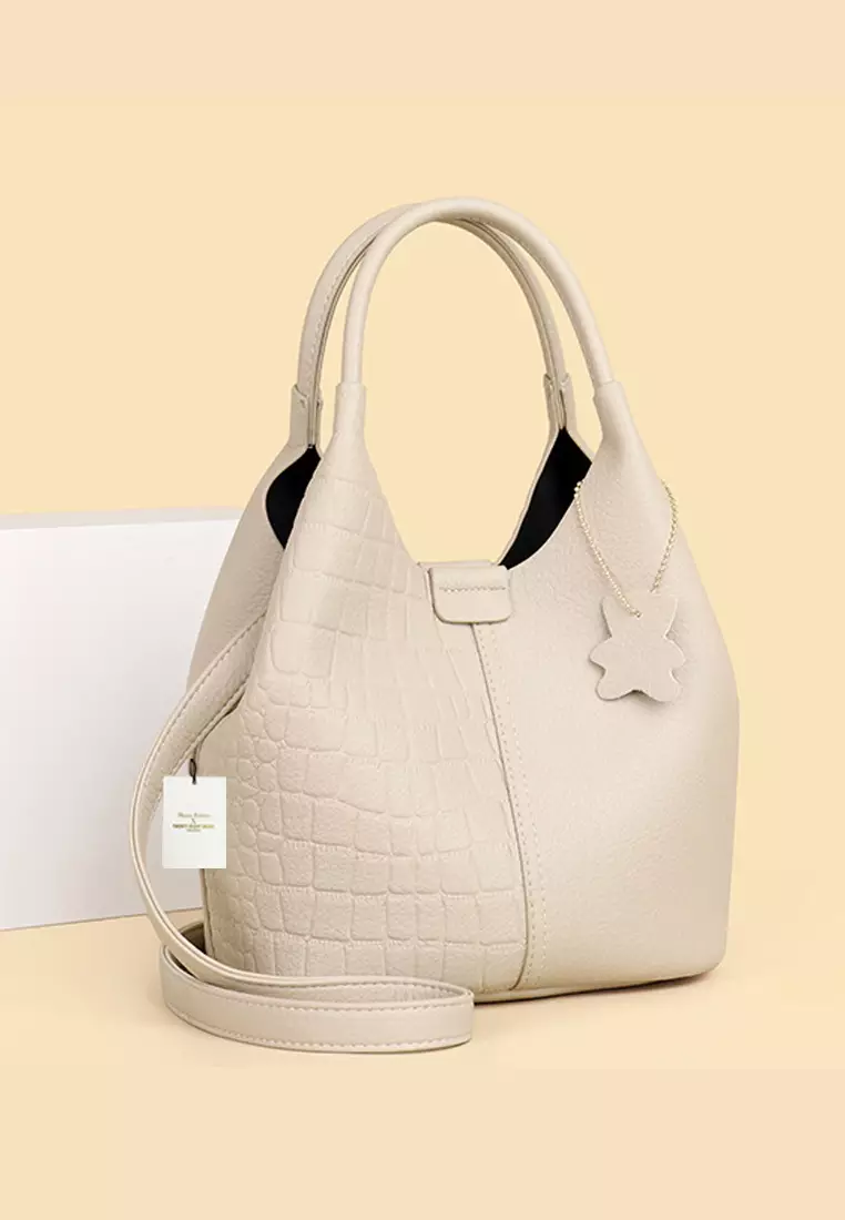 Versatile Patch Pattern Faux Leather Bucket Bag JW HD-2811