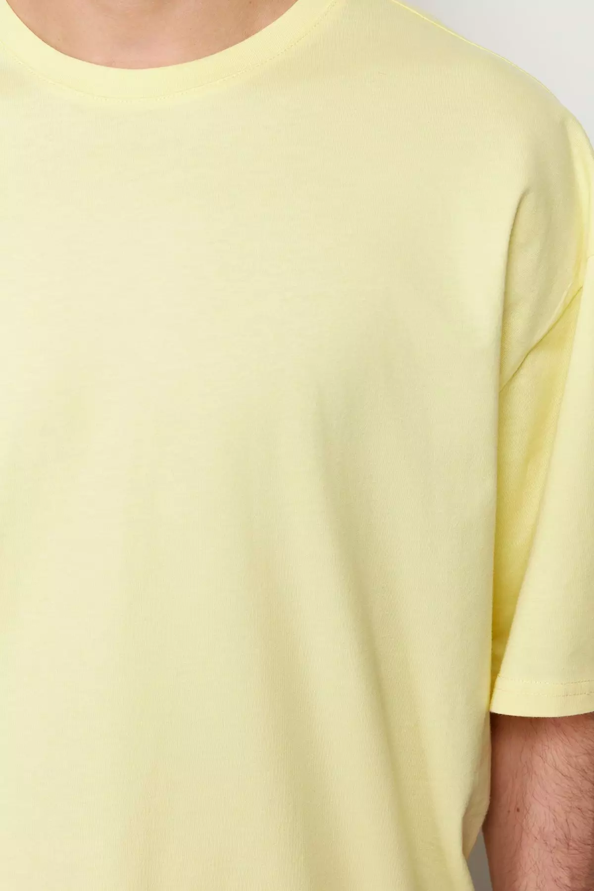 Yellow Oversize/Wide Cut 100% Cotton T-Shirt TMNSS22TS0318