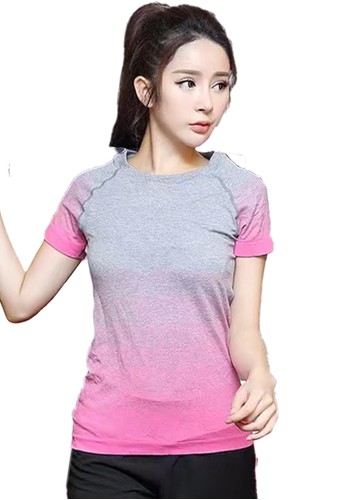 Chelyne pink Chelyne Atasan Sport Wanita TM18 T-shirt Baju Olahraga Premium Lengan Pendek 93E74AA0E430A0GS_1