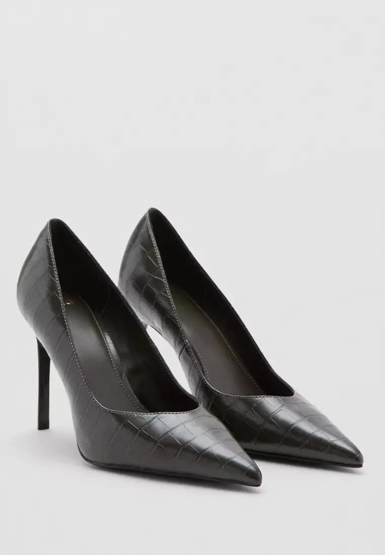 Croc-Effect Heels