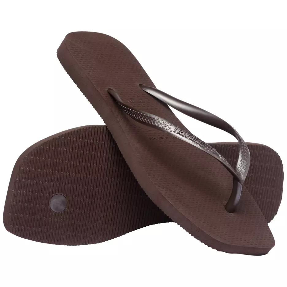 Havaianas Slim Square Dark Brown - Sandal Wanita