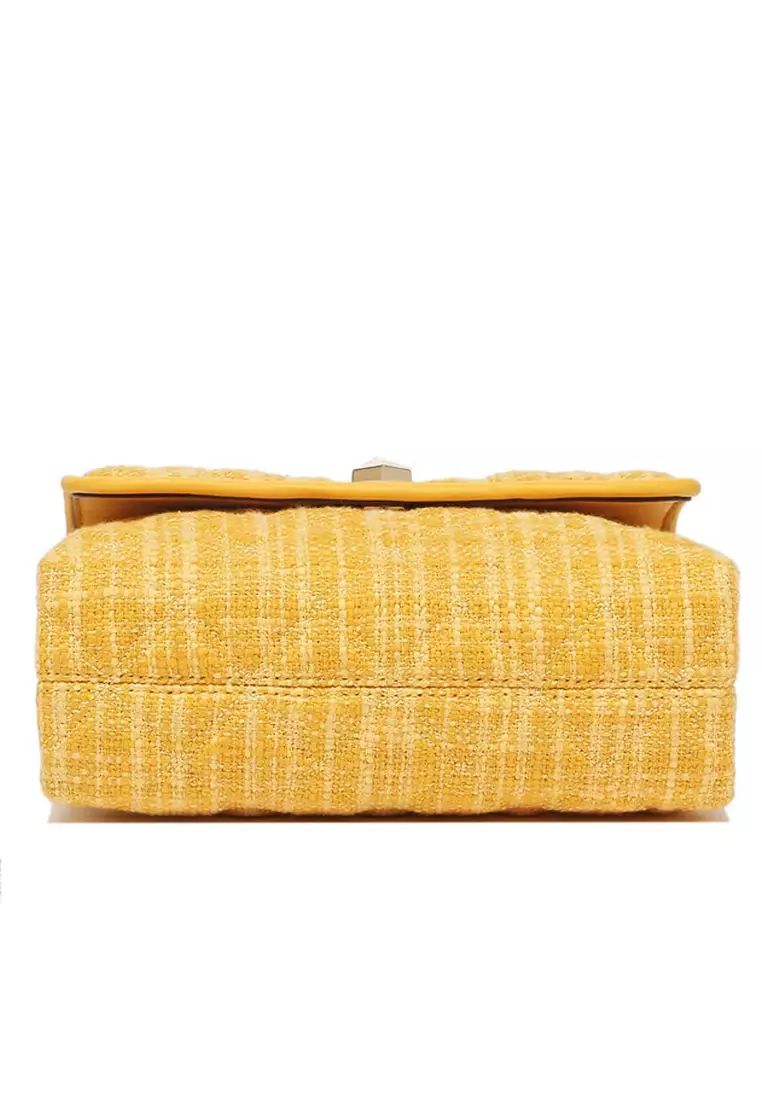 Natalia Tweed Small Flap Crossbody - Mango