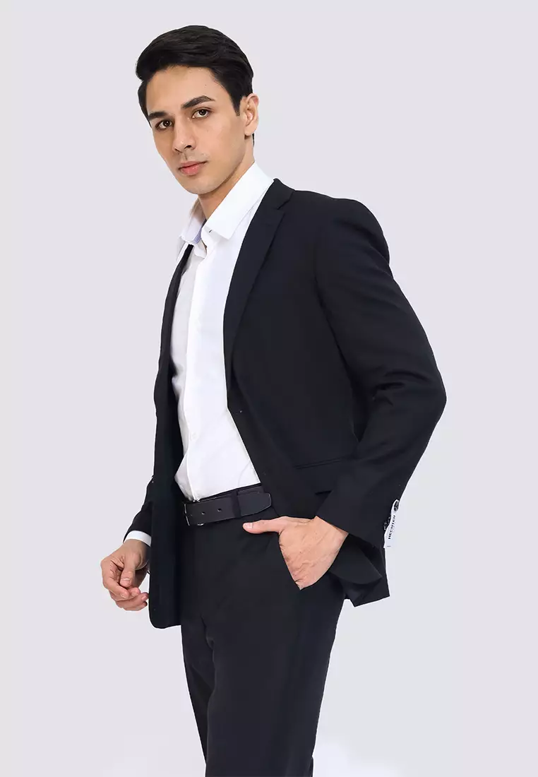 Texture Slim Fit Stretch Suit Jacket