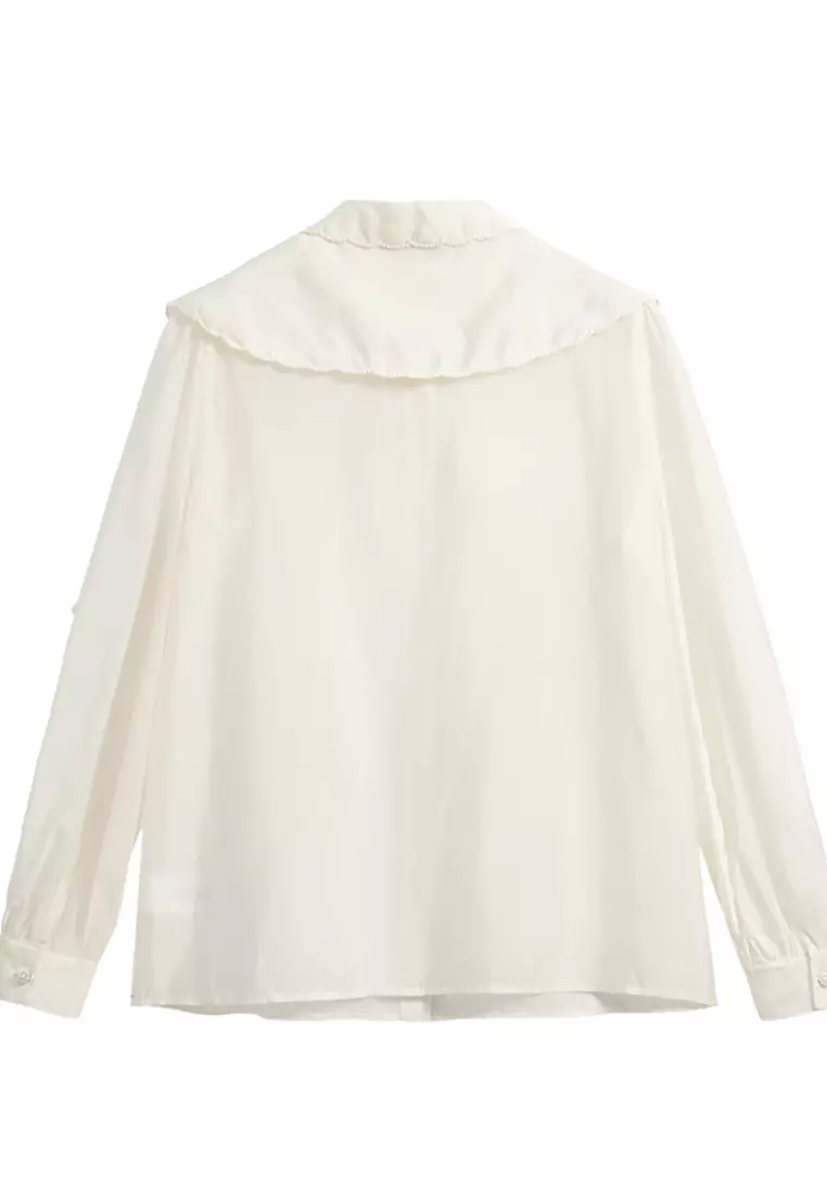 Long Sleeve Chiffon Collar Office Blouse